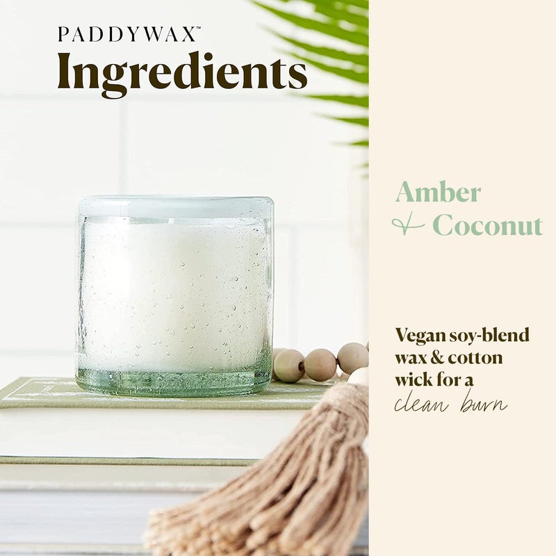 Paddywax Scented Candles Coastal La Playa Collection Artisan Candle in Hand-Blown Glass, 9 Ounces, Amber + Coconut - Image 2